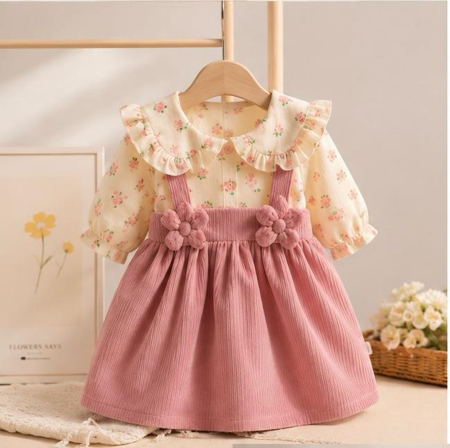 Golden Petal Floral Dress